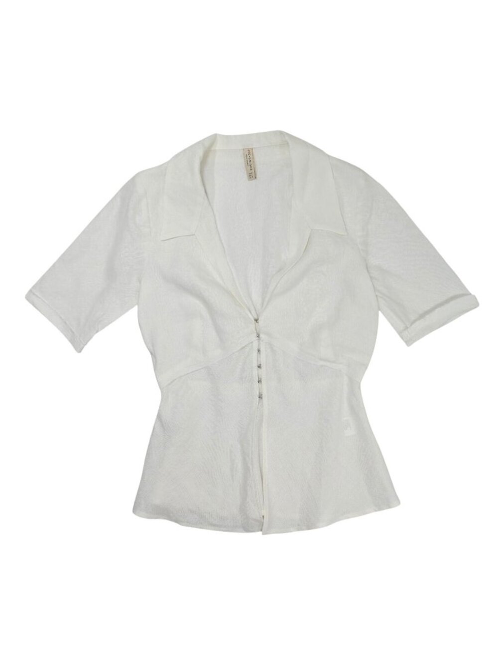 Bec & Bridge Short Sleeve Button Up Top in White
